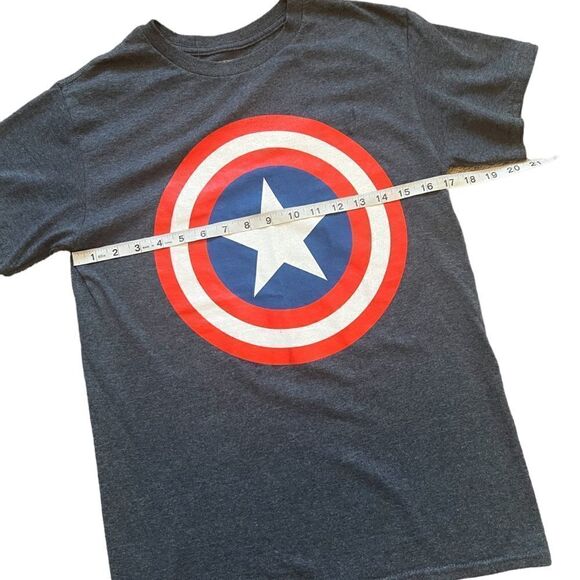 MENS MARVEL Captain America Grey Graphic Short Sleeve Tee Shirt S - Picture 8 of 10
